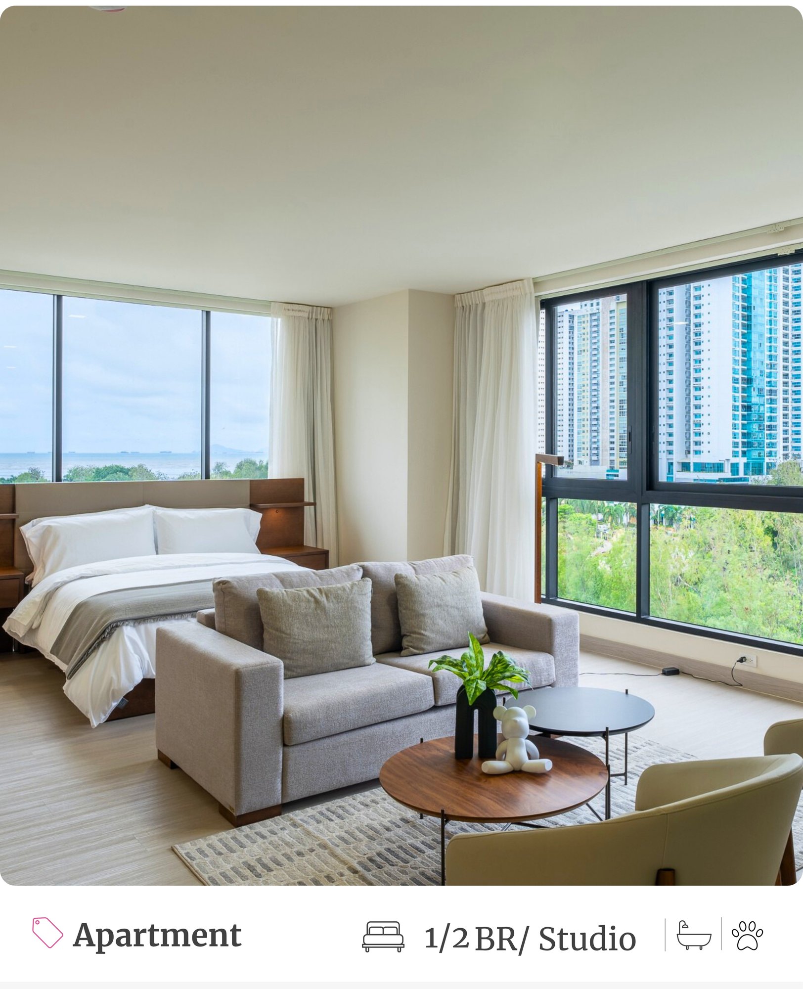 Fully furnished apartments in Arcadia offering amazing city, ocean and park views downtown Panama City